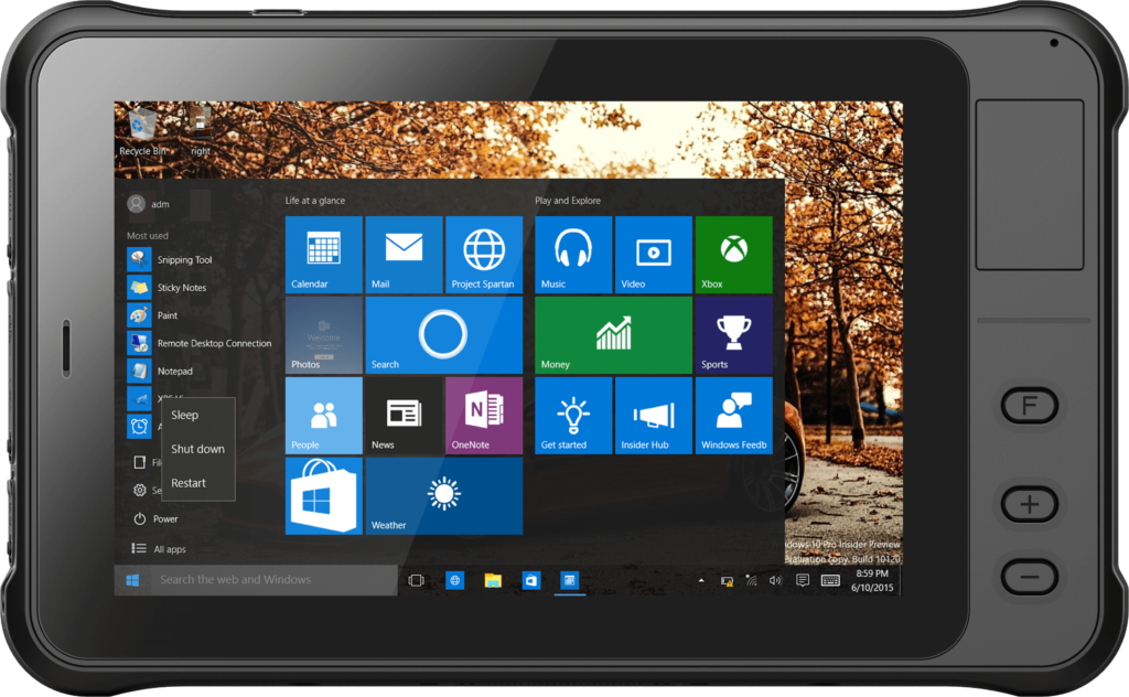 rugged tablet front view